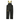 Black overalls with yellow humminbird logo and straps