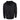 Back view of a black hoodie with a yellow logo detailing on the sleeve.