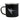 Black speckled mug with a white humminbird design