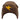 Brown knitted beanie hat with a yellow humminbird logo on the cuff.