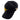 Side of a black baseball cap with yellow humminbird logo on the front and a carhartt tag on the side.