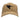 Tan cap with black humminbird logo across the front.