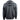 Back view of a dark gray hoodie with a hood and collar.