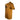 Side view of a brown T-shirt with a black humminbird logo