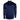Front of a navy-blue fleece pullover with a quarter zip, gray accents, and a white humminbird logo embroidered on the chest.