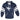Navy blue hoodie with white stripes and a distressed white humminbird design on the front.