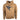 Tan hoodie with a black humminbird logo on the front and design on the sleeve.