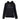 Black hoodie with a front pocket, a grey humminbird logo and drawstrings.