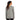 A woman seen from behind wearing a gray long-sleeve shirt with a back keyhole detail.