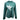 Teal long-sleeve hoodie with a white humminbird logo on the front.
