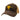 Brown and beige cap with a yellow humminbird logo