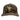 Camo baseball cap with an embroidered humminbird logo in beige.