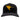 Black and white baseball cap with a yellow humminbird logo.
