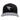 Black and gray cap with a humminbird logo across the front.
