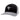 Black and gray baseball cap with a grey humminbird logo on the front.