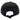 Back view of a black cap showing the adjustment strap.