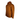 Brown insulated jacket with a hood, displayed from the side.