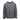 Gray insulated jacket with hood and a black humminbird logo.