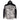 A black and white camouflage jacket with a hood and zippered pockets