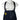 Close-up of a black fishing bib with a yellow humminbird logo and adjustable straps.