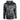 Black and gray camouflage patterned hoodie with the simms logo embossed on the chest.