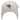 White beanie hat with a grey humminbird logo design