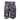 Men's black camouflage cargo shorts in shades of gray with the minn kota logo printed on the lower leg in white.