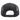 Back view of a black mesh cap with a plastic snapback strap.