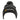 Front of a black and grey knitted beanie with a pom-pom on top and an embroidered Minn Kota logo on the cuff.