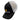 Side of a black and white mesh-back baseball cap with a yellow and white minn kota logo.