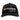 Front of a black camouflage cap with a Minn Kota logo sewn across it in white and yellow.