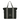 Black tote bag with gray straps and Minn Kota logo
