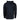 Back view of a black hoodie with a hood.