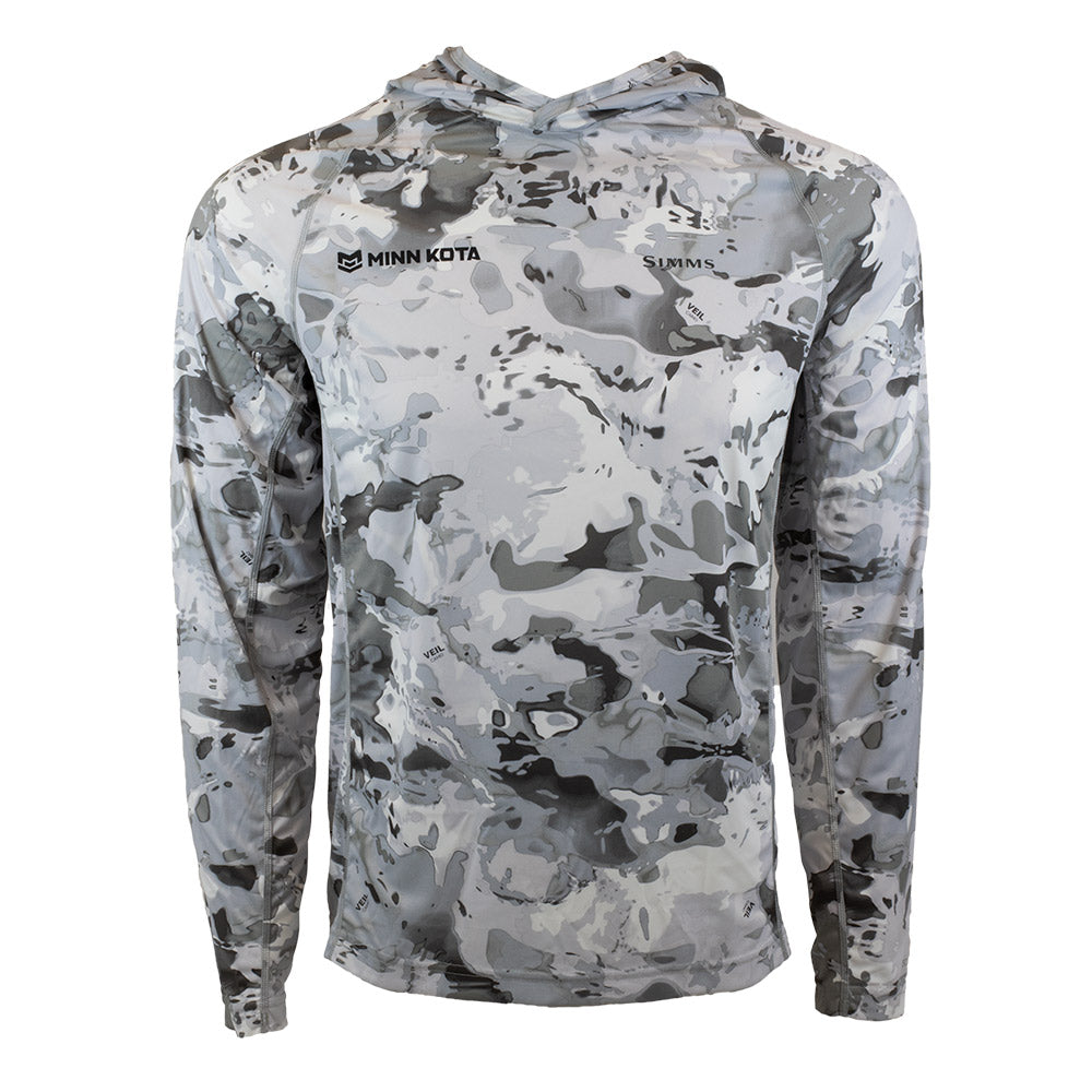 Minn Kota Simms SolarFlex Hoody Cloud Camo Grey JO Fishing Apparel