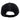 Back view of a black baseball cap with white stitching and a velcro closure.