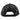Back view of a black mesh snapback cap.
