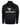 Front of a black hoodie with a neck gaiter and elastic drawstrings, featuring a yellow Humminbird logo on the chest.