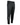 Black jogger pants with a grey humminbird logo on the right shin.