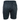 Back of black camouflage shorts with a zippered back right pocket.