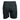 Black camouflage shorts with an elastic waistband and a zippered side pocket, shown from the back.