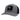 Gray cap with black mesh back panels and a black and grey embroidered patch of the humminbird logo. 