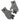 A pair of gray fingerless gloves with black textured grip pads on the palms and wrist straps, displayed on a clean white background.