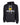 Black hoodie with a Minn Kota logo applique design across the chest and a white rope laced up under the hood. 