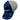 Side of a blue and white camouflage baseball cap with a white mesh back.