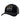 Black and gray trucker cap with a rubber path containing the Minn Kota logo on the front. 