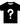 Black T-shirt graphic with a question mark logo.